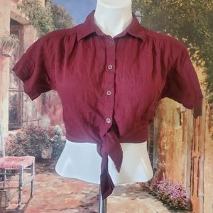 Burgundy top